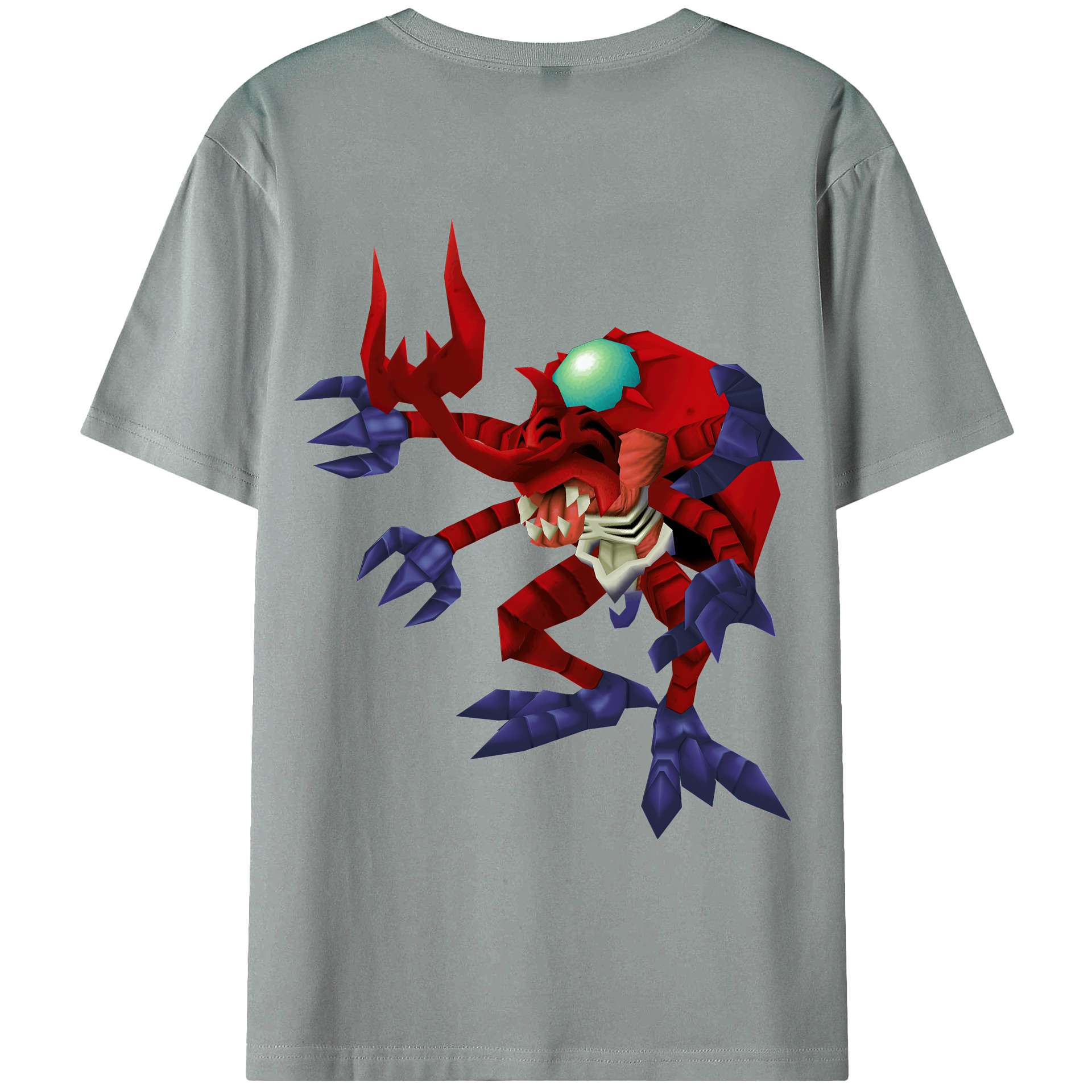 （画像用） Digimon デジタルモンスター/デジモン 綿100％ メンズ半袖Tシャツ（バックプリント） 通気性